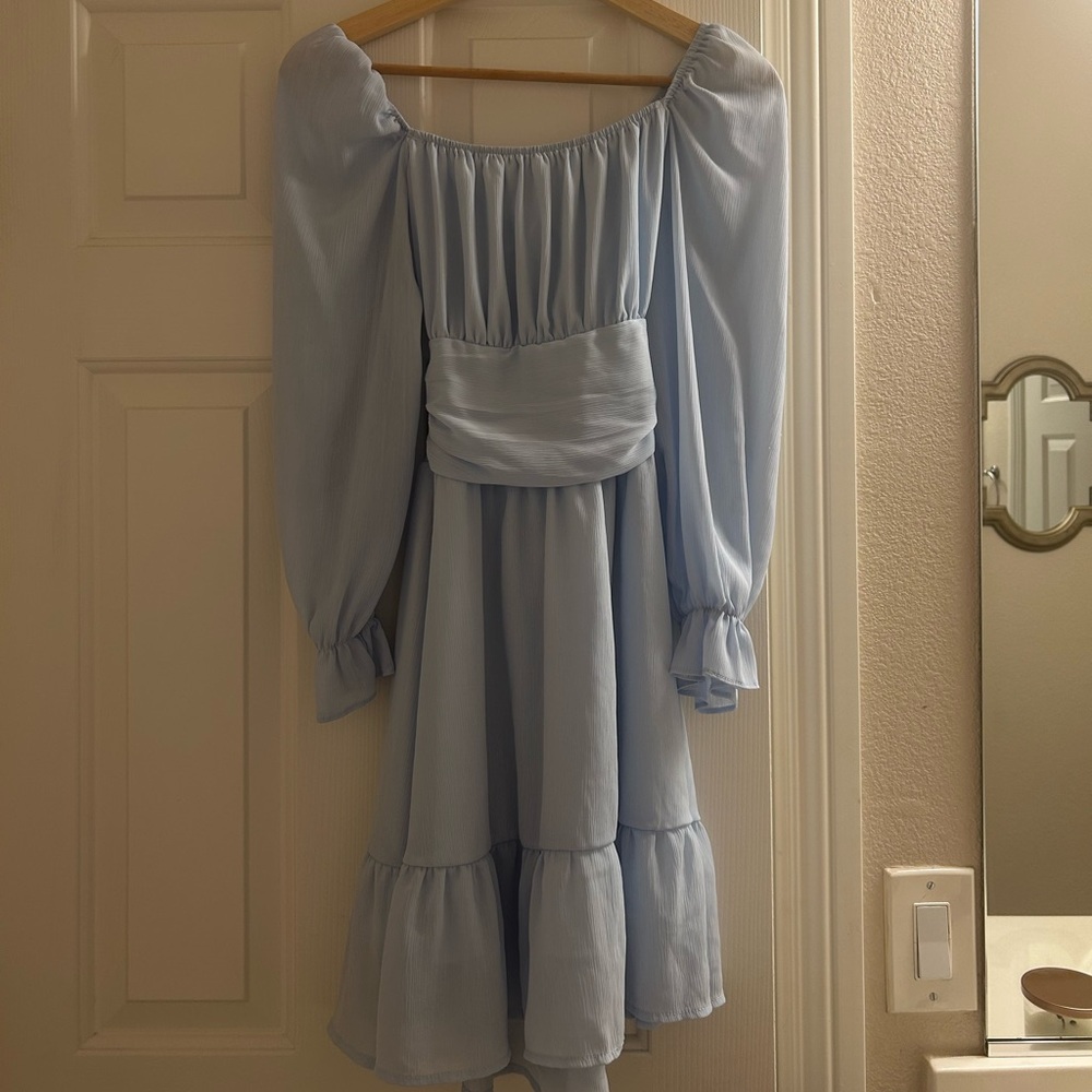 Light Blue Off-Shoulder Dress